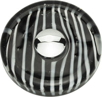 Dream Glass Zebra Glass Round Knob 1 1/2'' Polished Chrome 3224-CH