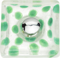 Dream Glass Emerald Polka Dot Glass Knob 1 1/2'' Polished Chrome 3228-CH