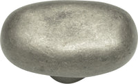 Distressed Oval Knob 1 11/16'' Pewter 332-P
