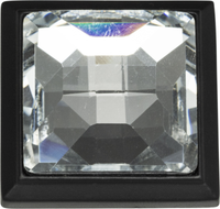 Crystal Legacy Square Knob 1 5/16'' Matte Black 340-BL
