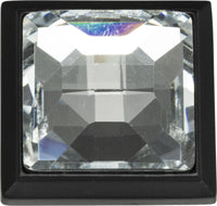Crystal Legacy Square Knob 1 5/16'' Matte Black 340-BL