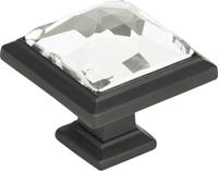 Crystal Legacy Square Knob 1 5/16'' Matte Black 340-BL