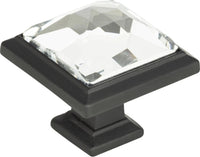 Crystal Legacy Square Knob 1 5/16'' Matte Black 340-BL