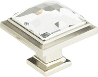 Crystal Legacy Square Knob 1 5/16'' Brushed Nickel 340-BRN