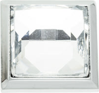 Crystal Legacy Square Knob 1 5/16'' Polished Chrome 340-CH
