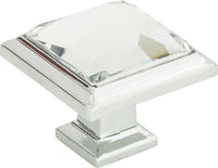 Crystal Legacy Square Knob 1 5/16'' Polished Chrome 340-CH