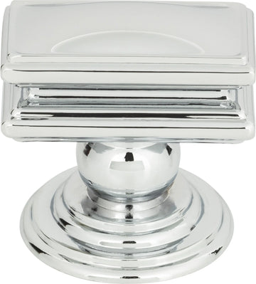 Campaign Rectangle Knob 1 1/2'' Polished Chrome 377-CH