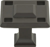 Craftsman Modern Square Knob 1 5/16'' Aged Bronze 4007-O