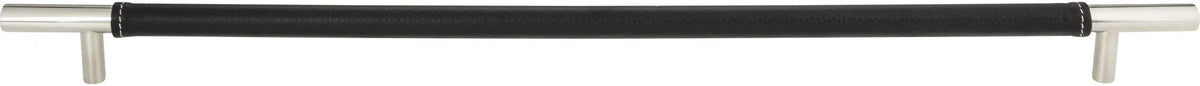 Zanzibar Black Appliance Pull 17'' cc Leather Polished Chrome AP05-BL-CH