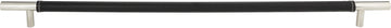 Zanzibar Black Appliance Pull 17'' cc Leather Polished Chrome AP05-BL-CH