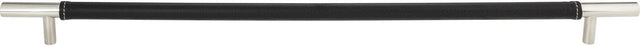 Zanzibar Black Appliance Pull 17'' cc Leather Polished Chrome AP05-BL-CH