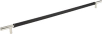 Zanzibar Black Appliance Pull 17'' cc Leather Polished Chrome AP05-BL-CH