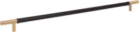 Zanzibar Black Appliance Pull 17'' cc Leather Warm Brass AP05-BL-WB