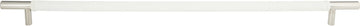 Zanzibar White Appliance Pull 17'' cc Leather Polished Chrome AP05-WT-CH