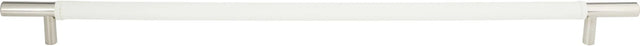 Zanzibar White Appliance Pull 17'' cc Leather Polished Chrome AP05-WT-CH