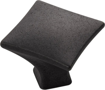 Twist Collection Knob 1-1/4'' Square Black Iron Finish H076014-BI