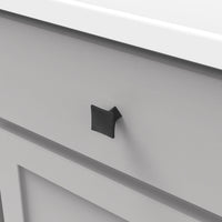 Twist Collection Knob 1-1/4'' Square Black Iron Finish H076014-BI