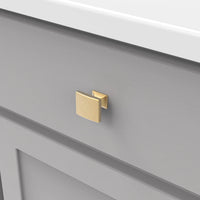 Forge Collection Knob 1-7/16'' X 1-1/4'' Brushed Golden Brass Finish H076699-BGB