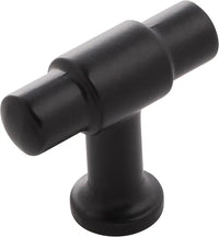 Piper Collection T-Knob 1-5/8'' X 5/8'' Matte Black Finish H077850MB