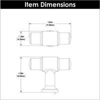 Piper Collection T-Knob 1-5/8'' X 5/8'' Matte Black Finish H077850MB
