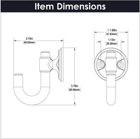 Piper Collection Hook 1-1/8'' cc Matte Black Finish H077859MB
