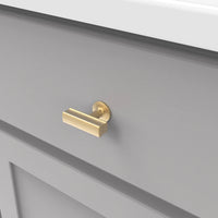 Woodward Collection T-Knob 1-15/16'' X 15/16'' Brushed Golden Brass Finish H077878BGB