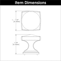 Dover Collection Knob 1-1/4'' Square Brushed Golden Brass Finish H078769BGB