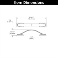 Dover Collection Pull 3-3/4'' cc Satin Nickel Finish H078771SN