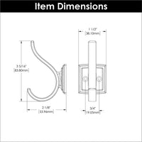 Dover Collection Hook 3/4'' cc Brushed Golden Brass Finish H078774BGB