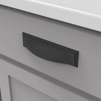 Dover Collection Cup Pull 3'', 3-3/4'' & 5-1/16'' (128mm) cc Matte Black Finish H078775MB