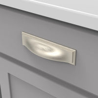 Dover Collection Cup Pull 3'', 3-3/4'' & 5-1/16'' (128mm) cc Satin Nickel Finish H078775SN