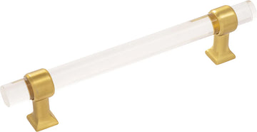 Crystal Palace Collection Pull 5-1/16'' cc Crysacrylic with Brushed Golden Brass Finish H079519-CABGB