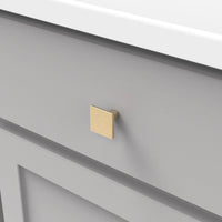 Skylight Collection Knob 1-1/4'' Square Brushed Golden Brass Finish HH075341-BGB