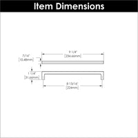 Skylight Collection Pull 8-13/16'' cc Matte Black Finish HH075422-MB