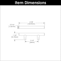Bar Pulls Collection Pull 2-1/2'' cc Brushed Black Nickel Finish HH075592-BBLN