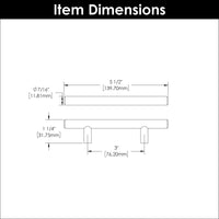 Bar Pulls Collection Pull 3'' cc Stainless Steel Finish HH075593-SS