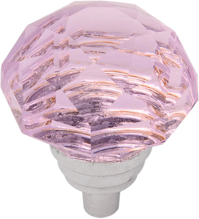 Crystal Palace Collection Knob 1-1/4'' Diameter Glass with Chrome Finish HH075854-GLCH