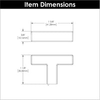 Skylight Collection T-Knob 1-5/8'' x 3/8'' Polished Nickel Finish HH079668-14