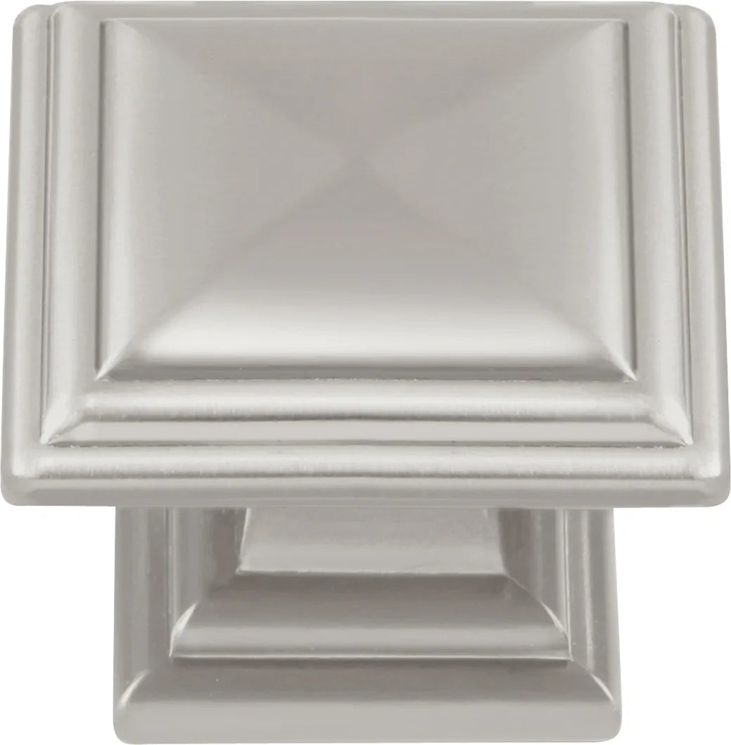 Somerset Collection Knob 1-5/16'' Square Satin Nickel Finish HH74639-SN