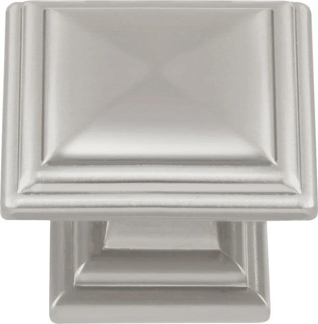 Somerset Collection Knob 1-5/16'' Square Satin Nickel Finish HH74639-SN