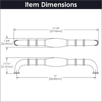 Williamsburg Collection Appliance Pull 12'' cc Stainless Steel Finish K49-SS
