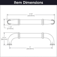 Cottage Collection Appliance Pull 8'' cc Satin Nickel Finish K60-15