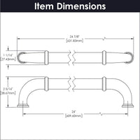 Cottage Collection Appliance Pull 24'' cc Satin Nickel Finish K63-15