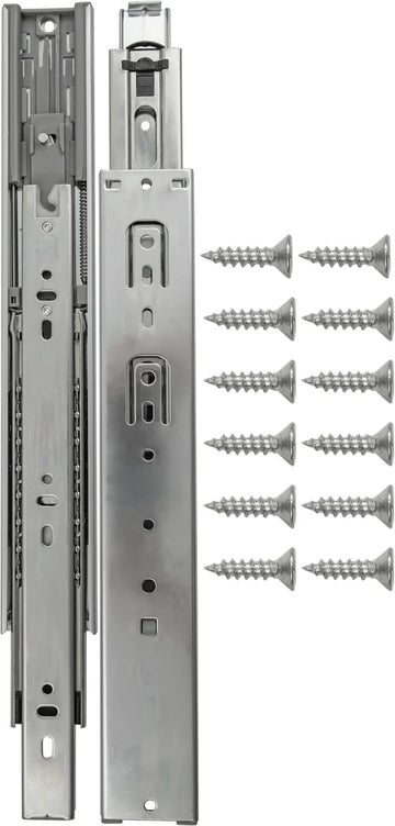 Drawer Slide Side Mount Soft Close Full Extension 12'' Cadmium Finish P1055/12-2C