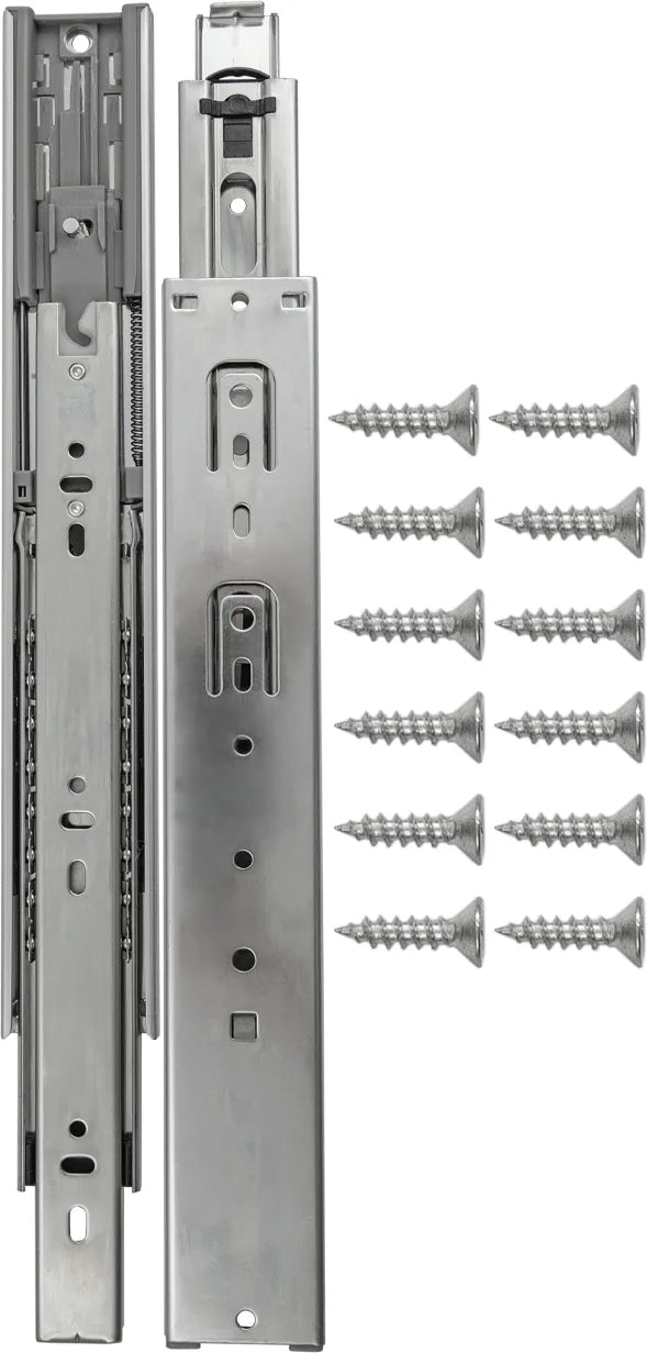 Drawer Slide Side Mount Soft Close Full Extension 12'' Cadmium Finish P1055/12-2C
