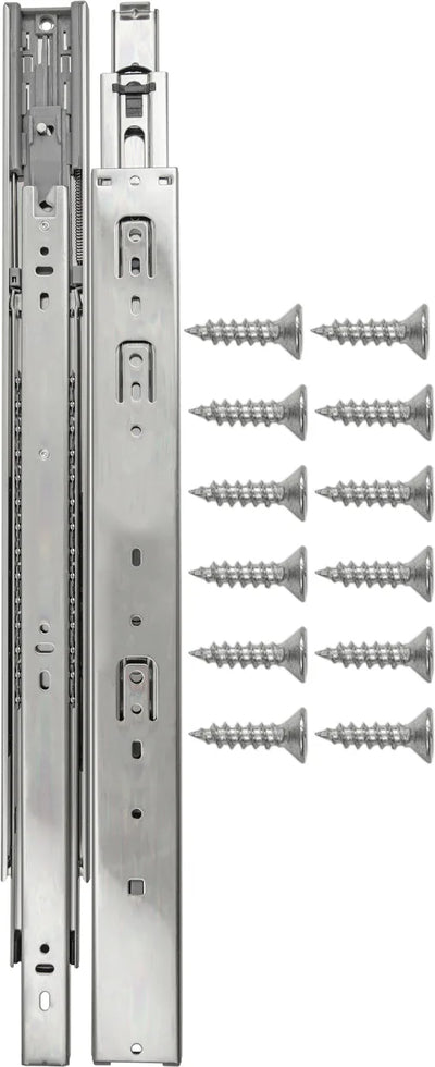 Drawer Slide Side Mount Soft Close Full Extension 16'' Cadmium Finish P1055/16-2C