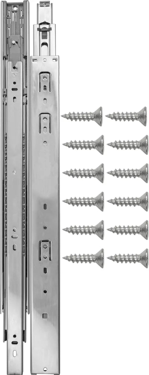 Drawer Slide Side Mount Soft Close Full Extension 18'' Cadmium Finish P1055/18-2C