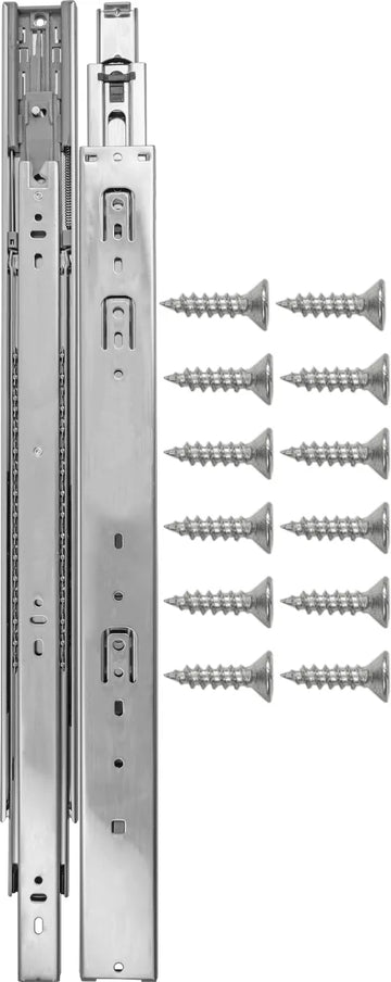 Drawer Slide Side Mount Soft Close Full Extension 18'' Cadmium Finish P1055/18-2C