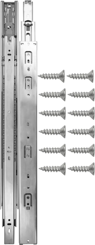 Drawer Slide Side Mount Soft Close Full Extension 20'' Cadmium Finish P1055/20-2C