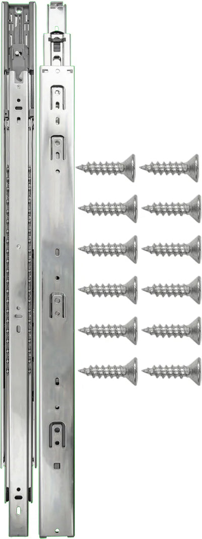 Drawer Slide Side Mount Soft Close Full Extension 24'' Cadmium Finish P1055/24-2C